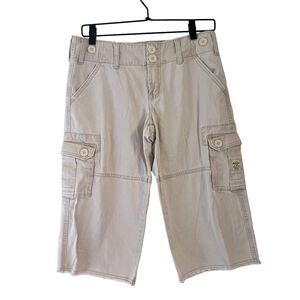 The Original Squeeze Jeans Women’s Pink Cargo Capris Y2K Size 7/8‎
